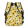thumbnail image 4 of Fotbe Navy Blue Leaf Sunflower Pattern Casual Backpack for School, Travel, and Outdoor Activities - Durable, Lightweight, and Comfortable, 4 of 5