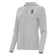 thumbnail image 2 of Women's Antigua Heather Gray Seattle Mariners Daybreak Quarter-Zip Hoodie, 2 of 3