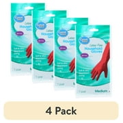 (4 pack) Great Value Latex-Free Household Gloves, Medium Size, 1-Pair, Red