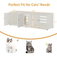 thumbnail image 4 of Extra Large 57.5" Cat Litter Box Enclosure for 2 Cats, Hidden Litter Box Furniture with Floor Base, Indoor Cat House & TV Stand for Living Room, White, 4 of 9