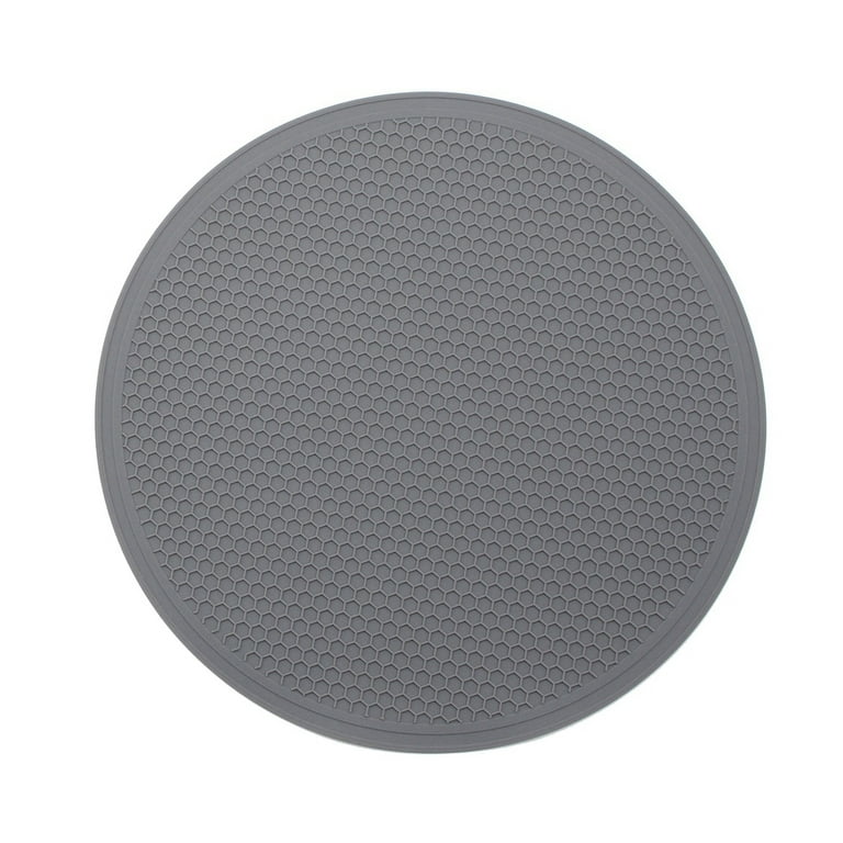 Real Living Gray Honeycomb-Quilted Dish Drying Mat