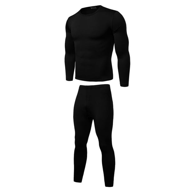 Men's 2 Piece Thermal Underwear Set Top Bottom Long Sleeve Pants 