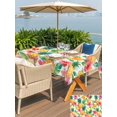 thumbnail image 5 of Outdoor Tablecloth with Umbrella Hole for Patio/Picnic/Party/Camping, Summer Pineapple Waterproof Table Cloth Rectangle Table Cover Washable, Tropical Fruits Lemon Watercolor (52"x 70"), 5 of 8