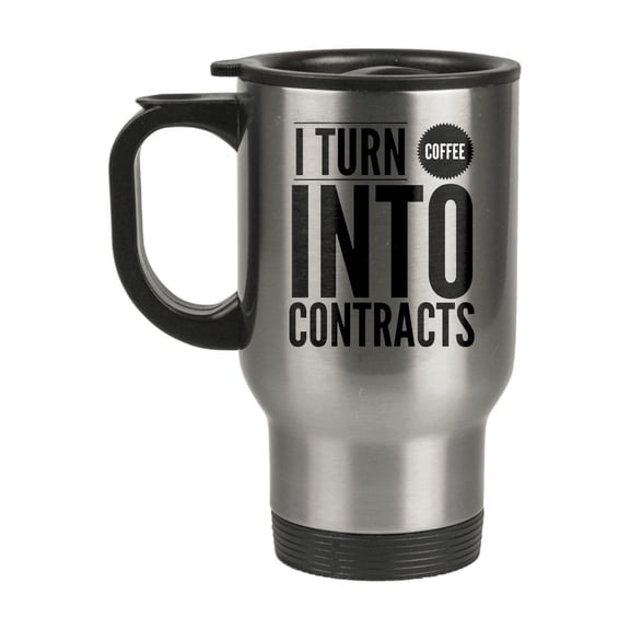 Paralegal Coffee Mug - I Turn Into Contracts - Profession Themed Gift - 14 oz Stainless Steel Travel Cup