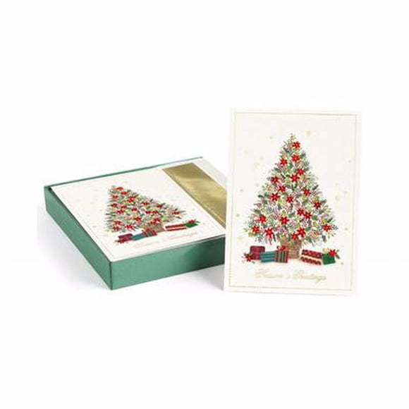 Masterpiece Studios Cartes de Vœux les Plus Chaudes 18 Cartes en Boîte avec Enveloppes Doublées de Feuille, Driftwood de Vacances, 5.6 x 7.8, Rouge