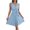 Blue Dress for women, variant on ATOYSOY Women's Retro Solid Color Mini A Line Dress V Neck Beach Sundress Trendy Elegant Casual Bandage Pleated Sleeveless Workout Dress for Girls Black S