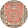thumbnail image 1 of Ahgly Company Indoor Round Traditional Brown Persian Area Rugs, 3' Round, 1 of 6