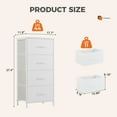 thumbnail image 5 of CONCETTA 4-Drawer Fabric Dresser Storage Chest for Bedroom, Closet, Storage Furniture for Adults, White, 5 of 9