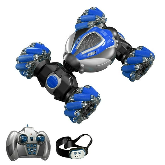 Remote Control Stunt Car 2.4GHz Watch Gesture Sensor Control Deformable Car All-Terrain for Kids with Function Cool Lights Side Drift Explosive Wheel One click Demonstration