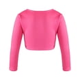 thumbnail image 2 of YONGHS Girls Long Sleeve Knot Ruched Dance Cardigan Shrug Ballet Wrap Sweater Tops Dress Cover Up Hot Pink 15-16, 2 of 5