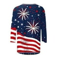 thumbnail image 5 of VKOYWKM 3/4 Sleeve Tops for Women, 4th of July Shirts Patriotic American Flag Tops Casual Crew Neck Star Stripe Graphic Tees Three Quarter Length Blouse, 5 of 5