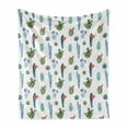thumbnail image 1 of Cactus Soft Flannel Fleece Blanket, Watercolor Cactus Plant Image Desert Hot Mexican South Nature Floral Image Print, Cozy Plush for Indoor and Outdoor Use, 50" x 60", Blue and Green, by Ambesonne, 1 of 6