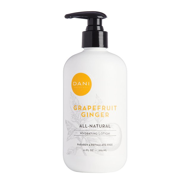 DANI Naturals Loción para manos y cuerpo - Loción hidratante de pomelo y jengibre para piel seca con aloe vera, vitamina E y manteca de karité, loción de hidratación profunda para mujeres para todo ti