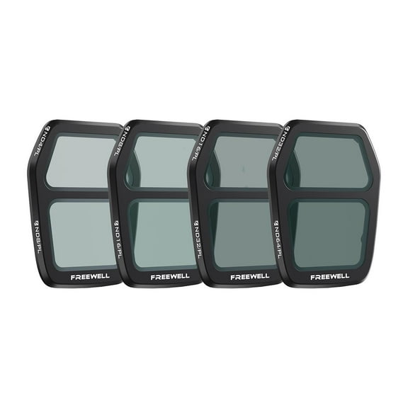 Freewell Bright Day Split ND/PL Filter Set for DJI Air 3S Drone, 4-Pack