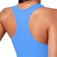 thumbnail image 5 of MYAOYI Wide Strap Sports Bra for Women Seamless Ribbed U Neck Workout Crop Top, 5 of 5