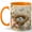 Orange, variant on Bird Nest Coffee Mug, Watercolor Blue Eggs with Flowers and Butterflies, 11 oz Ceramic Cup
