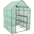 thumbnail image 3 of Sunnydaze 4.5' x 4.5' x 6.5' Outdoor Portable Walk-In Greenhouse with 4 Shelves, Green Cover, 3 of 13