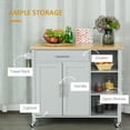 thumbnail image 4 of HOMCOM Wooden Rolling Kitchen Island on Wheels with Drawer for Dining Room, 4 of 10