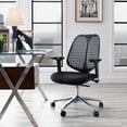 thumbnail image 2 of Contemporary Modern Urban Designer Home Business Office Furniture Work Desk Chair, Fabric, Black, 2 of 5