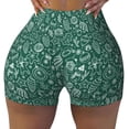 thumbnail image 2 of Balery Green Christmas Pantalones cortos de entrenamiento estampados para mujer, sin costuras, ajustados, para gimnasio, yoga, correr, deportes, ejercicio activo, fitness.-XX-Large, 2 of 8