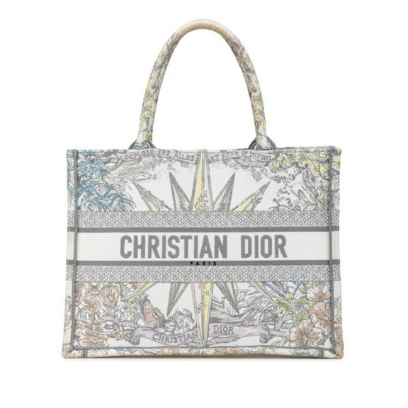 Pre-Owned Christian Dior Dior Reve d'Anfini Book Tote Bag 50-MA-0292 White Multicolor... (Good)