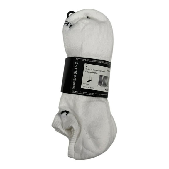 Men's Nike 3-pack Everyday Plus Cushion No-Show Training Socks Color: White Size: 12-15