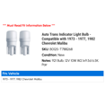 thumbnail image 2 of Auto Trans Indicator Light Bulb - Compatible with 1973 - 1977, 1982 Chevy Malibu 1974 1975 1976, 2 of 2