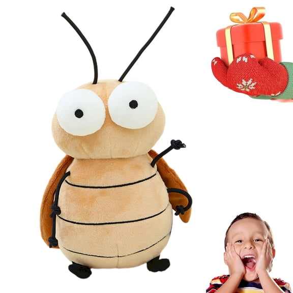 Goowood Funny Cockroach Plush Toy 7.87 Inch Soft Stuffed Animal Prank Toy for Adults and Kids Quirky Buggy Home Decor Birthday Gift
