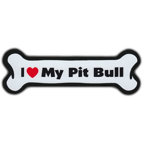 Dog Bone Magnet: I Love My Pit Bull Terrier | For Cars, Refrigerators, More