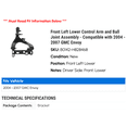 thumbnail image 2 of Front Left Lower Control Arm and Ball Joint Assembly - Compatible with 2004 - 2007 GMC Envoy 2005 2006, 2 of 2