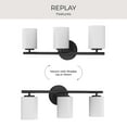 thumbnail image 6 of Replay Collection Three-Light Black Etched Glass Modern Bath Vanity Light, 6 of 8