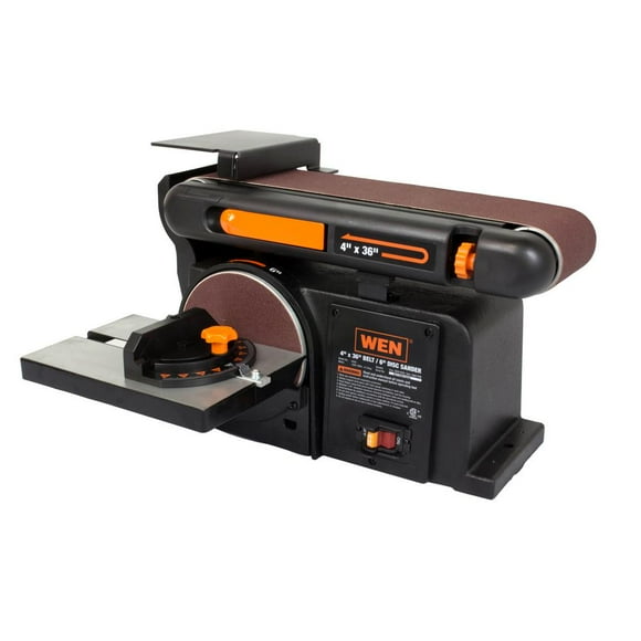 Wen 4.3 Amp Corded 4 x 36 Inch Belt and 6 Inch Disc Sander with Cast Iron Base