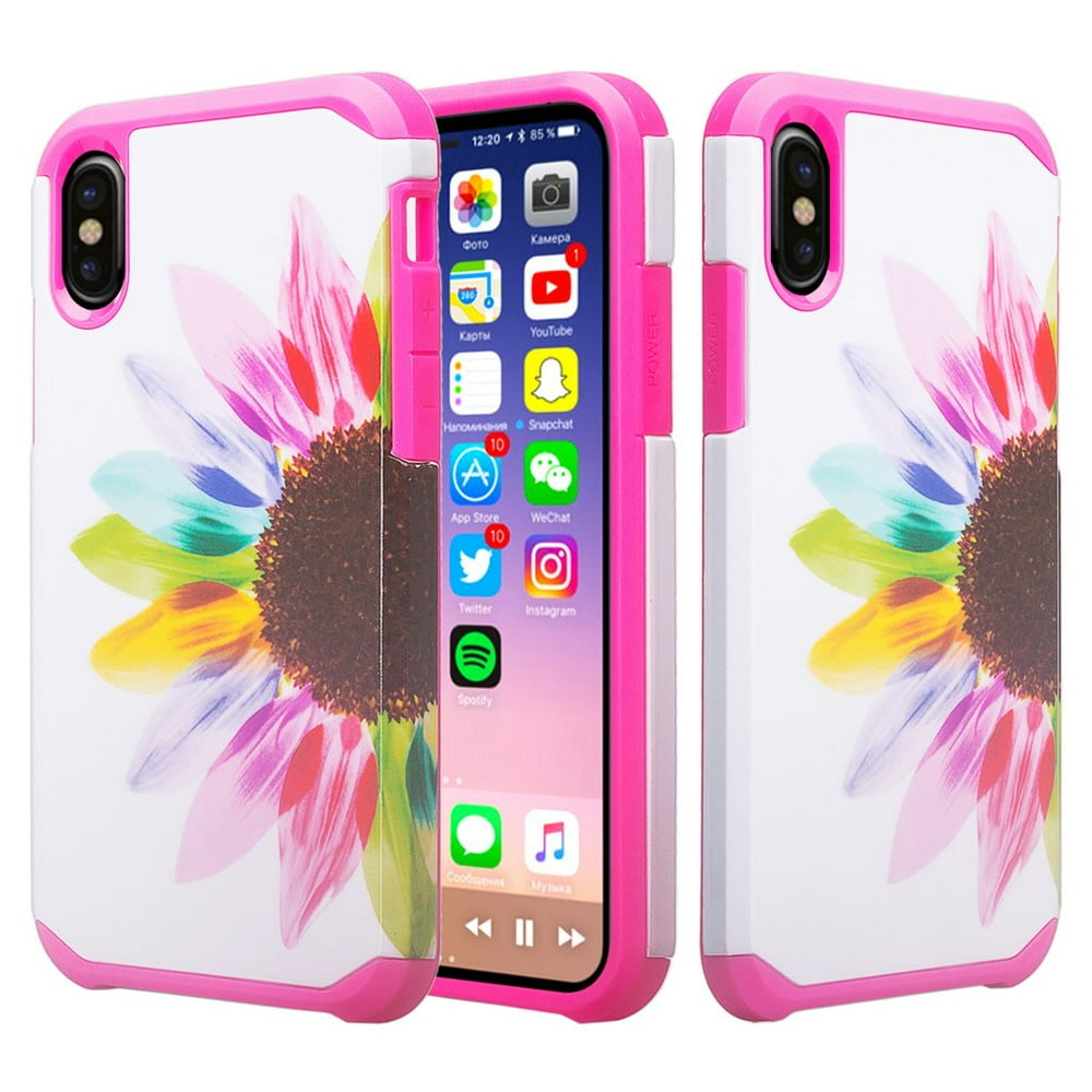 Silicone Shock Proof Apple iPhone XR Case, Hybrid Case Dual Layer Protective Cover Girls Women