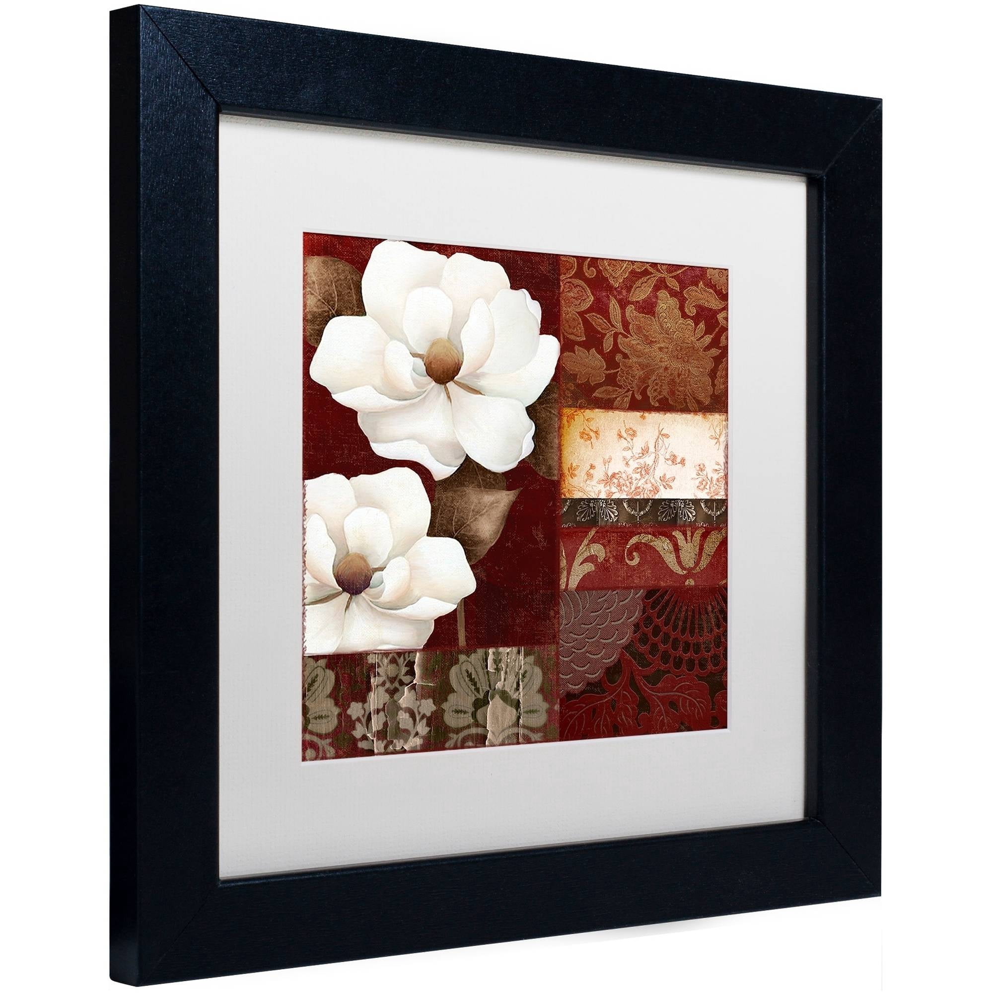 Trademark Fine Art "Flores Blancas III" Canvas Art by Color Bakery White Matte, Black Frame