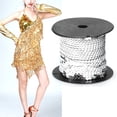 thumbnail image 3 of Sequin Line 100 Yard Sequin String 6mm Decorative Accessory For Cloth Shoe Plastic Resin Sequin Line Silver 100 Yard/Roll, 3 of 8