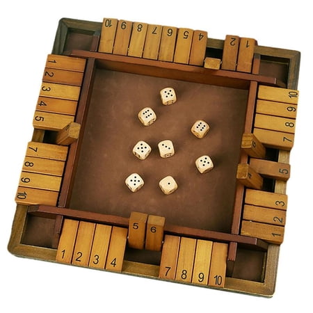 Flip Numbers Game 4 Sided Large Wooden Board Game Simple And Fun Family