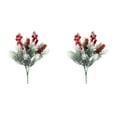 thumbnail image 2 of CoreLiving Christmas Fake Flowers, Artificial Winter Outdoor Faux Floral Plants with Pine Cone & Red Berry for Home Indoor Outside Table Decorations, Garland Wreath Arrangements, 2 of 5