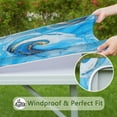 thumbnail image 6 of Blue Marble Gold Swirl Pattern Square Fitted Tablecloth with Elastic Edge,Square Table Cover,Washable Elastic Table Cover for Home Kitchen Party Decor 36"x36", 6 of 6