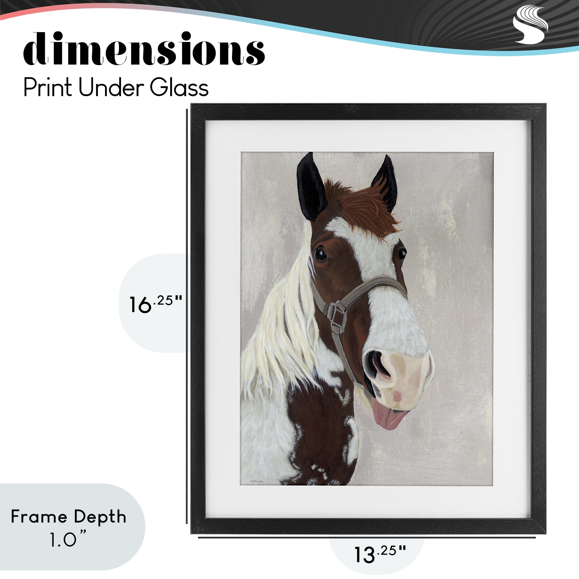 Stupell Industries Henry Horse Funny Tongue Black Framed Print Under Glass, design by Ashley Justice