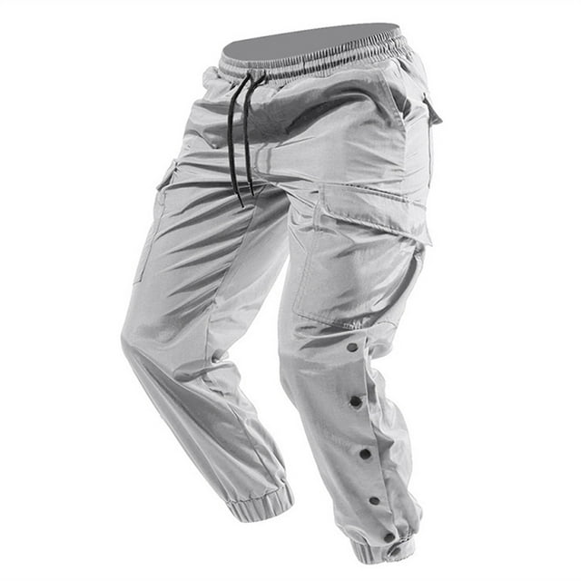 Ediodpoh Pantalon de Randonnée pour Homme Pantalon Cargo Léger Homme Sergé de Coton Extensible Coupe Décontractée devant Plat Pantalon pour Homme Gris TTG