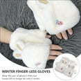 thumbnail image 3 of WRITWAA Women's White Fingerless Gloves, 1 Pair Winter Warm Stretchy Polyester Hand Gloves for Outdoor and Everyday Use, 3 of 8