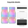 thumbnail image 5 of Sikiie Colorful Glitters Car Foot Mat Set of 4 Pieces Basics Universal Fit Rubber Carpet Floor Mats For Car SUV Van & Truck, 26.8"L x 17.3"W (Front), 13"L x 17.3"W(Rear), 5 of 6