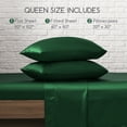 thumbnail image 7 of MR&HM Satin Sheet Set Queen 4 Pcs, Silky Elegant Luxurious Queen Size Bed Sheets, with Flat Sheet, Deep Pocket Fitted Sheet for Mattress and Matching Satin Pillow Cases (Queen Size, Dark Green), 7 of 7