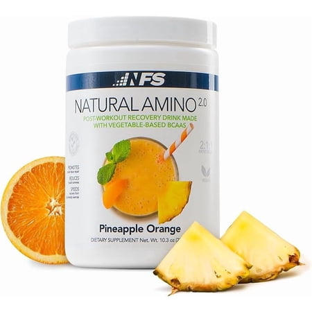NF Sports Amino 2.0 – BCAA + Electrolyte Powder for Hydration, Recovery & Endurance – Orange Pineapple – Sugar-Free – 30 Servings