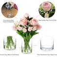 thumbnail image 3 of Mixed Silk Rose Artificial Flowers and Real Touch Tulips Fake Flowers in Glass Vase, Artificial Floral in Vase with Faux Water for Dining Table Centerpieces, Wedding Event (Pink), 3 of 5