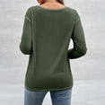 thumbnail image 5 of Hanerdun Women Round Neck Blouse Female Long Sleeve Tunic Tops Green XL, 5 of 5