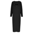 thumbnail image 5 of adviicd Robes d'Été pour Femmes 2024 Tendance Robe Tunique d'Été pour Femmes Décontractée Ample à Manches Courtes Col Rond Fluide Évasée Robes Noir,TTG, 5 of 5