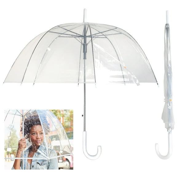 ATB Adult Lightweight Dome Rain Umbrellas, Clear