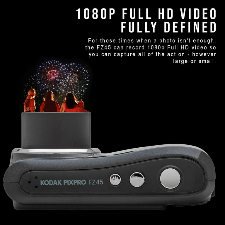 Kodak PIXPRO FZ45 Friendly Zoom Digital Camera (Black) Bundle with