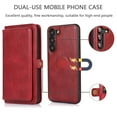 thumbnail image 6 of ELEHOLD Luxury Multi-Functional Wallet Case for Samsung Galaxy S23 with Card Slots Dual-Use Detachable Phone Case Magnetic Function Lanyard Shockproof Wallet Case,Red, 6 of 7
